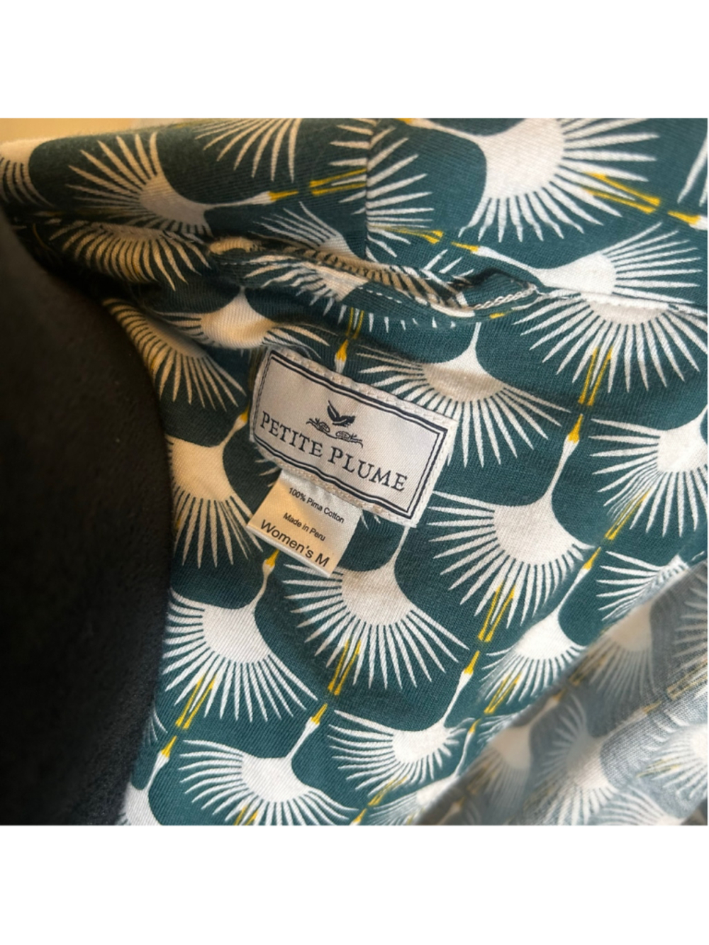 Petite Plume Robe Pima Cotton Geometric Patterned Sleepwear Quiet Luxury - Picture 8 of 12